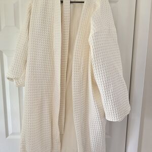 Hotel Collection Cream Waffle-Knit Robe NWOT